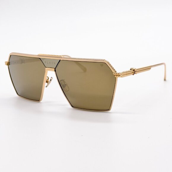 NEW PHILIPP PLEIN STUD SPP076V 400G GOLD MEN SUNGLASSES PHILIPP PLEIN - Picture 1 of 11